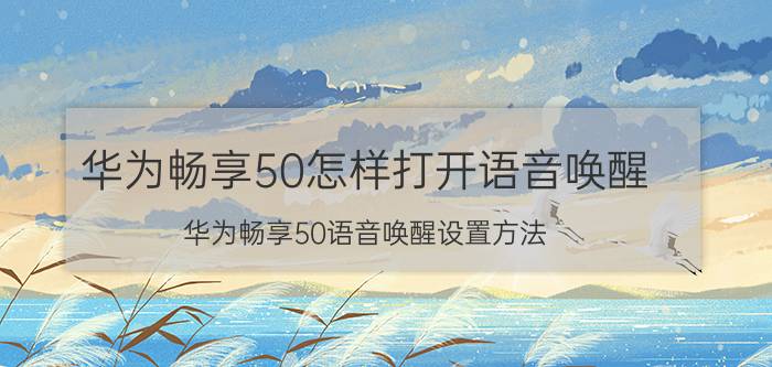 华为畅享50怎样打开语音唤醒 华为畅享50语音唤醒设置方法